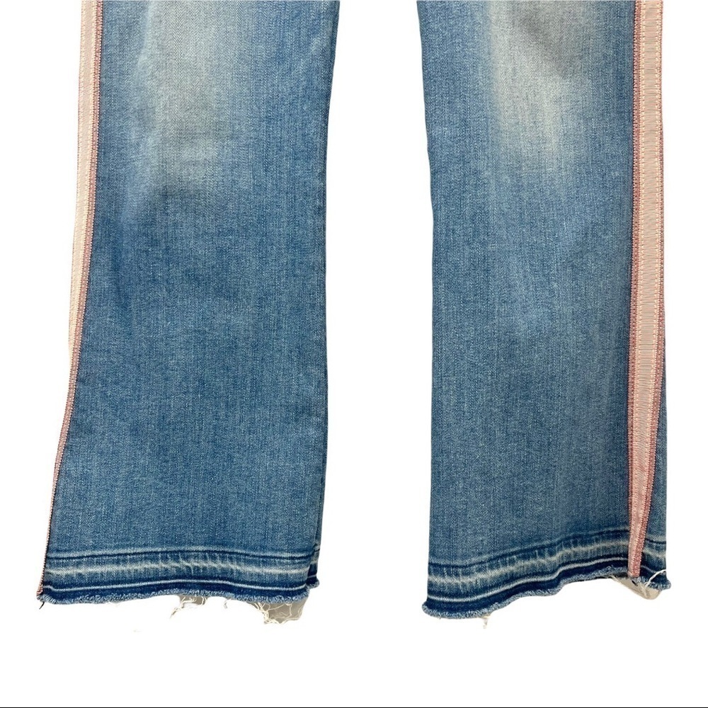 Veronica Beard Carolyn High Rise Button Fly Tuxedo Stripe Baby Boot Jeans 31 - Picture 5 of 15